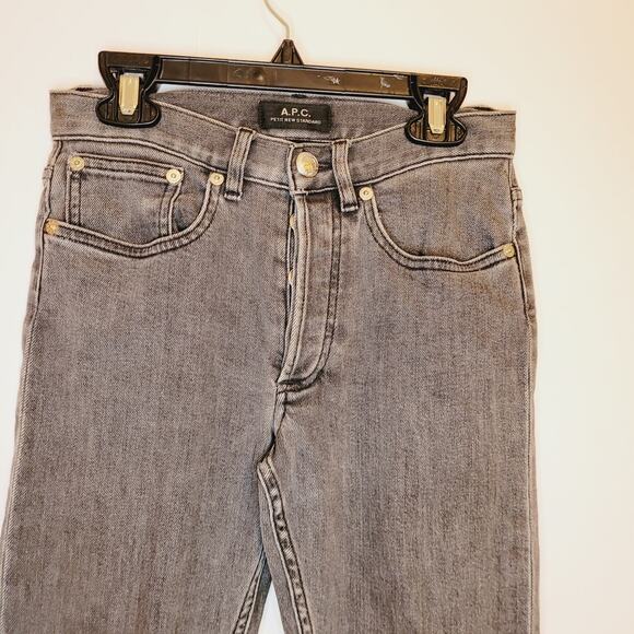 A.P.C. Black Wash Petit New Standard Size 24 straight button fly jeans Grunge - Picture 4 of 11